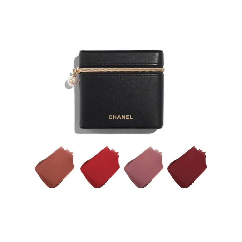 Chanel Rouge Allure Velvet set of 4 luminous matte lipstick in pearl zipper pull